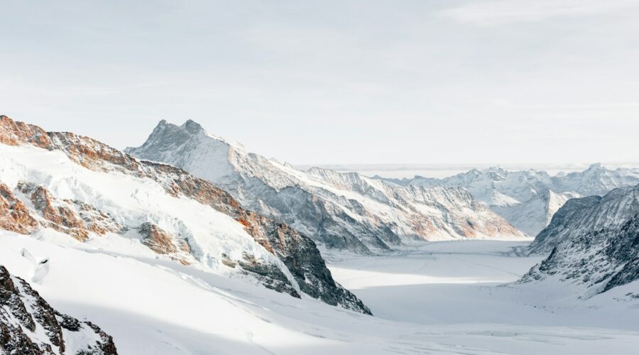 mountains covered with snow