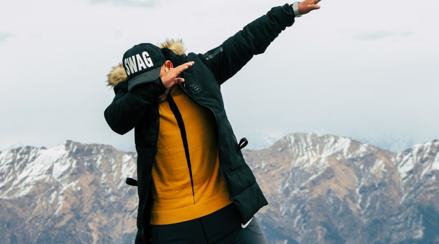 man hiding his face dub pose